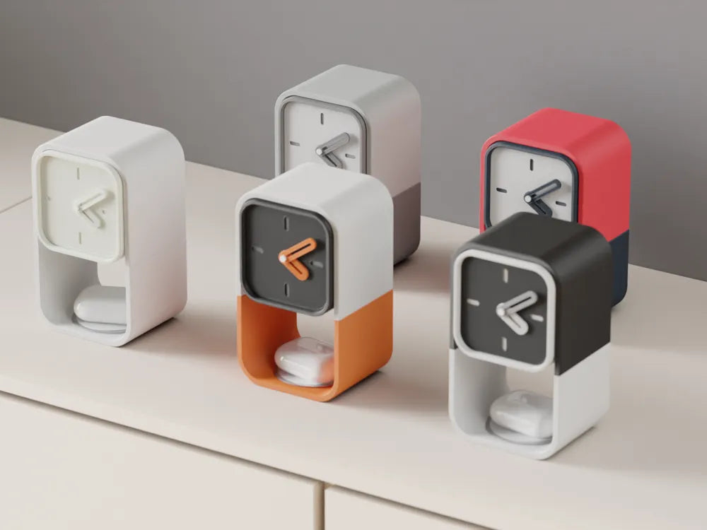 Desk Clock With Airpod Charger and Storage