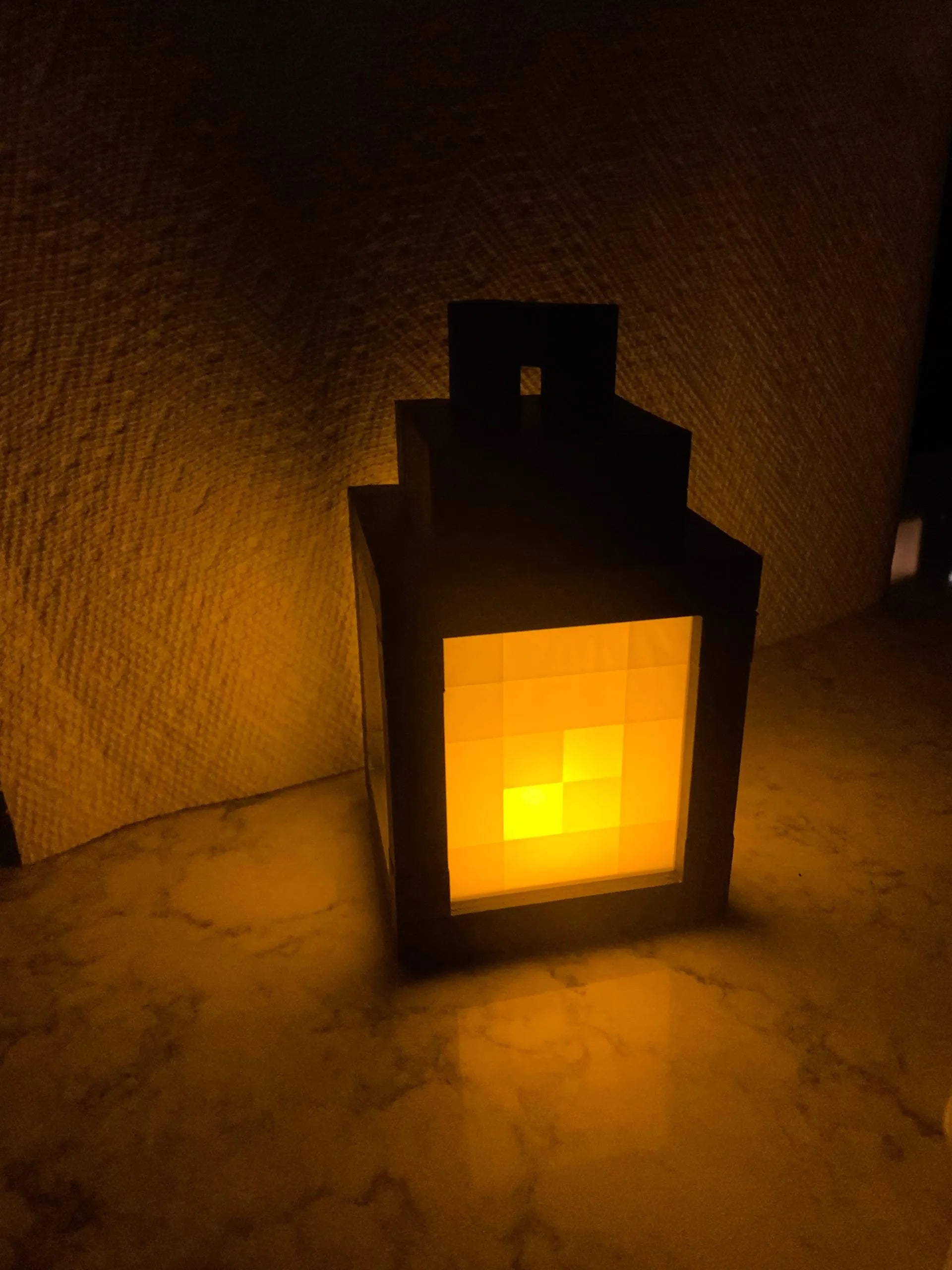 Battery powered Minecraft inspired light