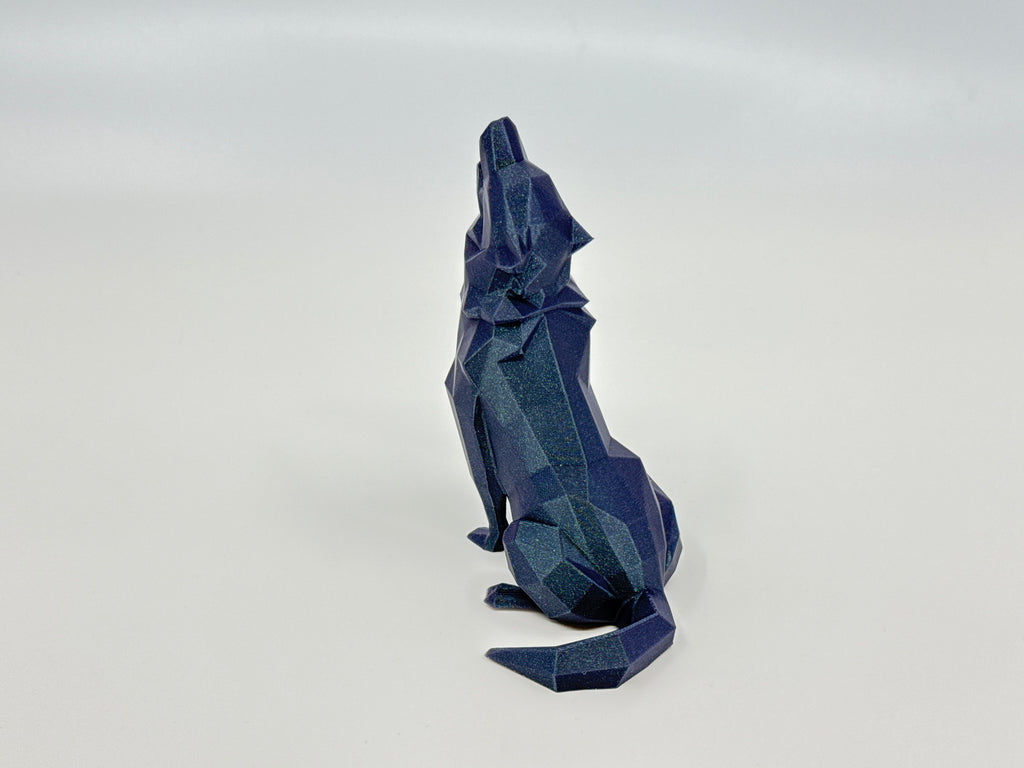 Low poly wolf figure