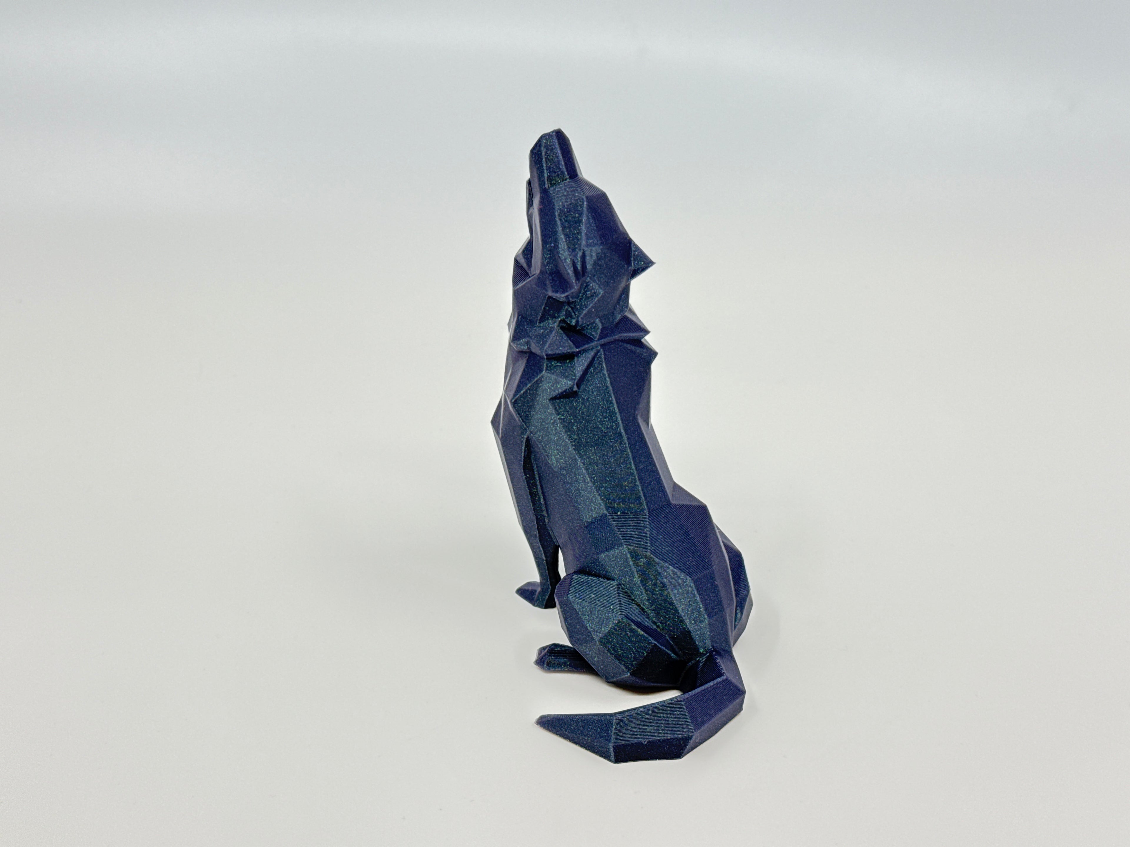 Low poly wolf figure